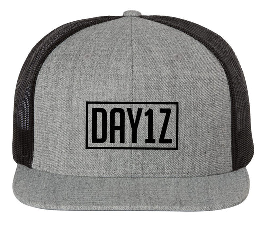 D1Z Blackout Flat Bill Snapback (Heather Grey/Black)