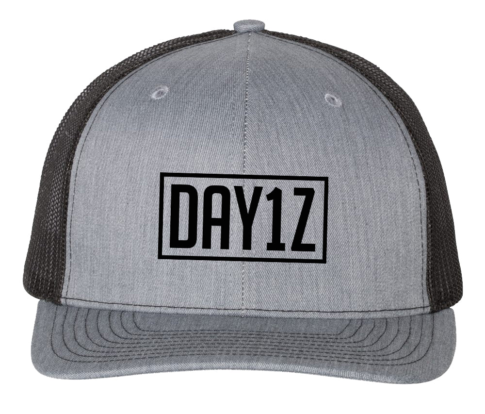 D1Z Blackout Trucker Snapback (Heather Grey/Black)